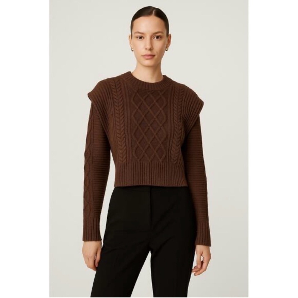 Babaton Seek Cable Knit Merino Wool Sweater